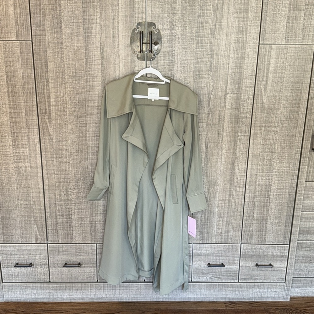 Avec Les Filles Belted Drape Trench Coat